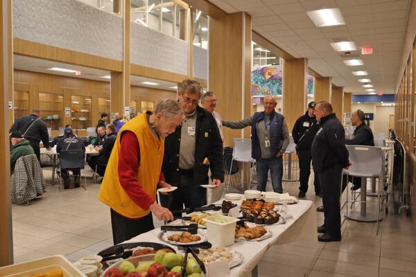 A photo of veteran's and breakfast served during the event.